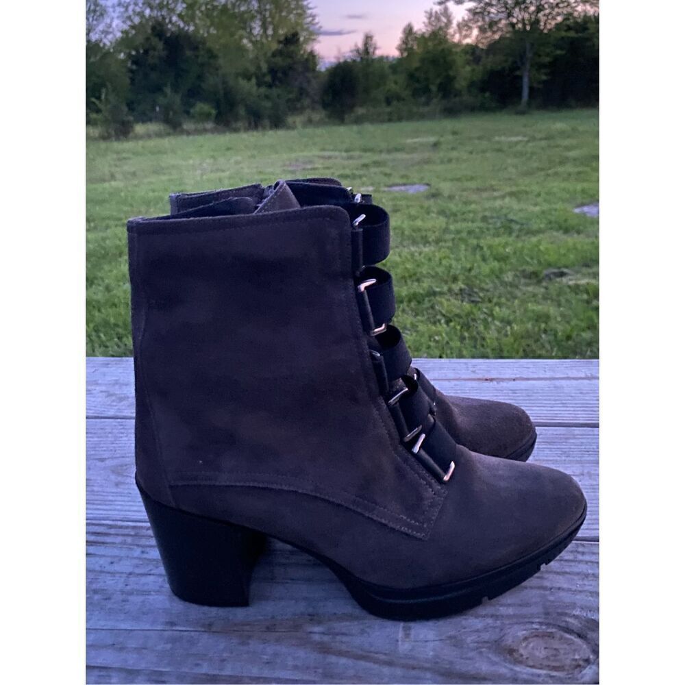 ✅Fabianelli Gray Suede Ankle Boots Size 40